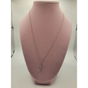 Bomb Party Silver tone CZ And Ruby Necklace